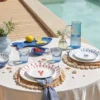 Assiette de présentation forme poisson céramique bleu 20x41cm