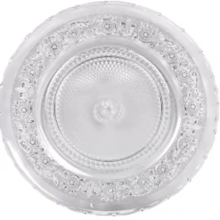 Assiette de présentation ronde verre transparente ciselée Ø30cm