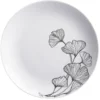 Assiette à dessert blanche décor fleur noire Ø19cm