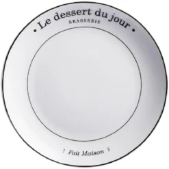 Assiette à dessert blanche "Le dessert du jour" Ø19cm