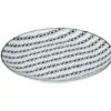 Assiette à dessert blanche motif ligne de croix noir Ø19cm