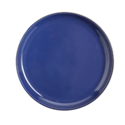 Assiette à dessert bleue bordure dorée Ø20cm