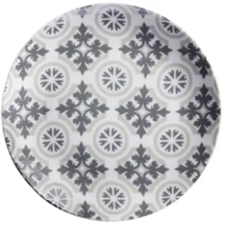 Assiette à dessert carreau de ciment gris Ø19cm