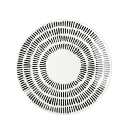 Assiette à dessert Dakar en porcelaine blanc et noir Ø19cm