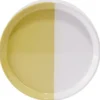 Assiette à dessert faïence blanc et beige Ø19cm