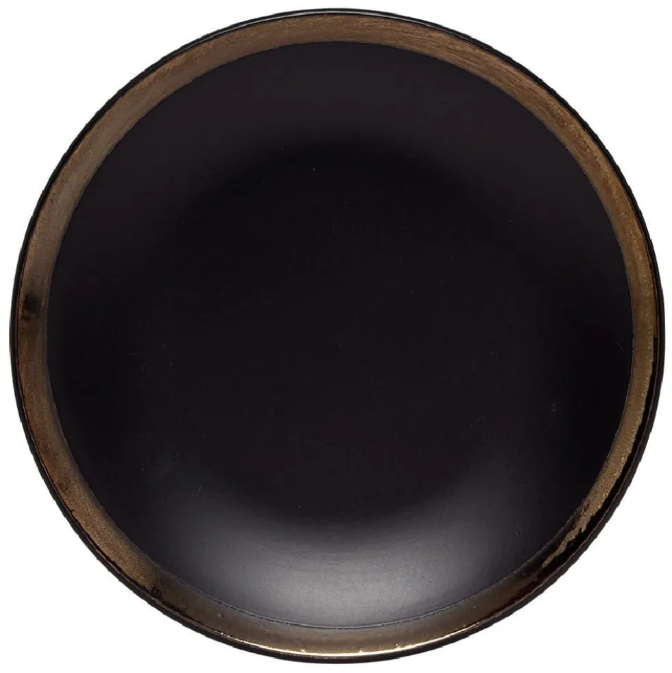 Assiette à dessert faïence bord liseré doré Ø20cm (2 modèles)