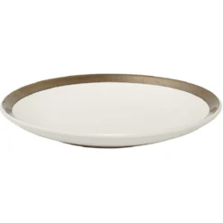 Assiette à dessert faïence bord liseré doré Ø20cm (2 modèles)