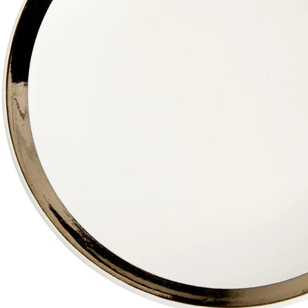 Assiette à dessert faïence bord liseré doré Ø20cm (2 modèles)