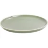 Assiette à dessert faïence vert bord liseré crème Ø20cm