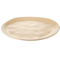 Assiette à dessert forme organique céramique beige Ø20cm