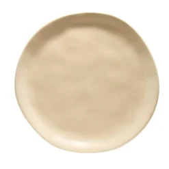Assiette à dessert forme organique céramique beige Ø20cm