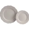 Assiette dessert grès festonnée marron x4 Ø19cm