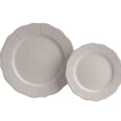 Assiette dessert grès festonnée marron x4 Ø19cm