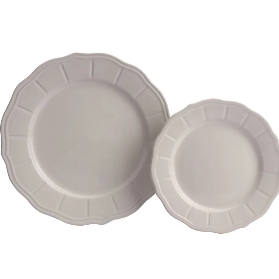 Assiette dessert grès festonnée marron x4 Ø19cm
