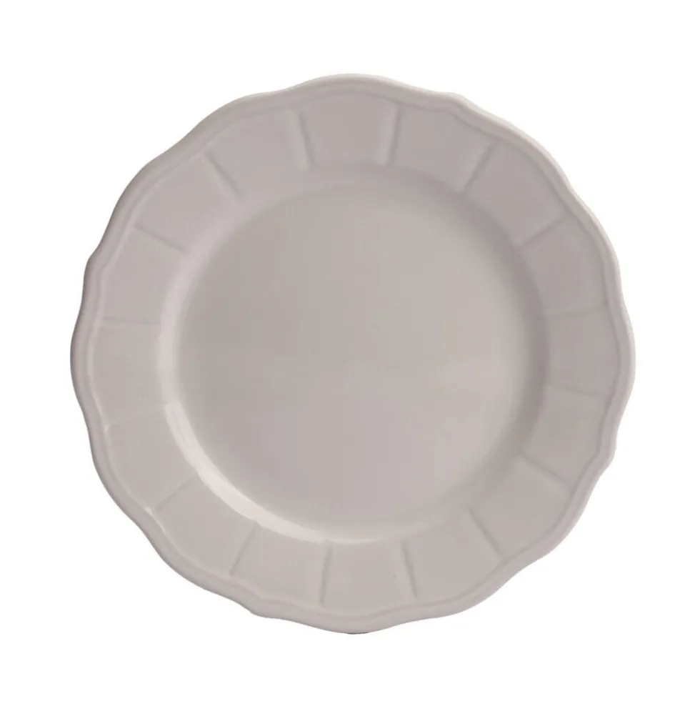 Assiette dessert grès festonnée marron x4 Ø19cm