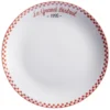 Assiette à dessert "Le grand bistrot" bord damier rouge blanc Ø19cm