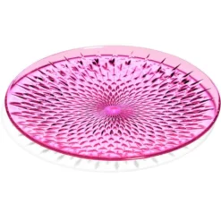 Assiette à dessert plastique effet martelé rose Ø20cm