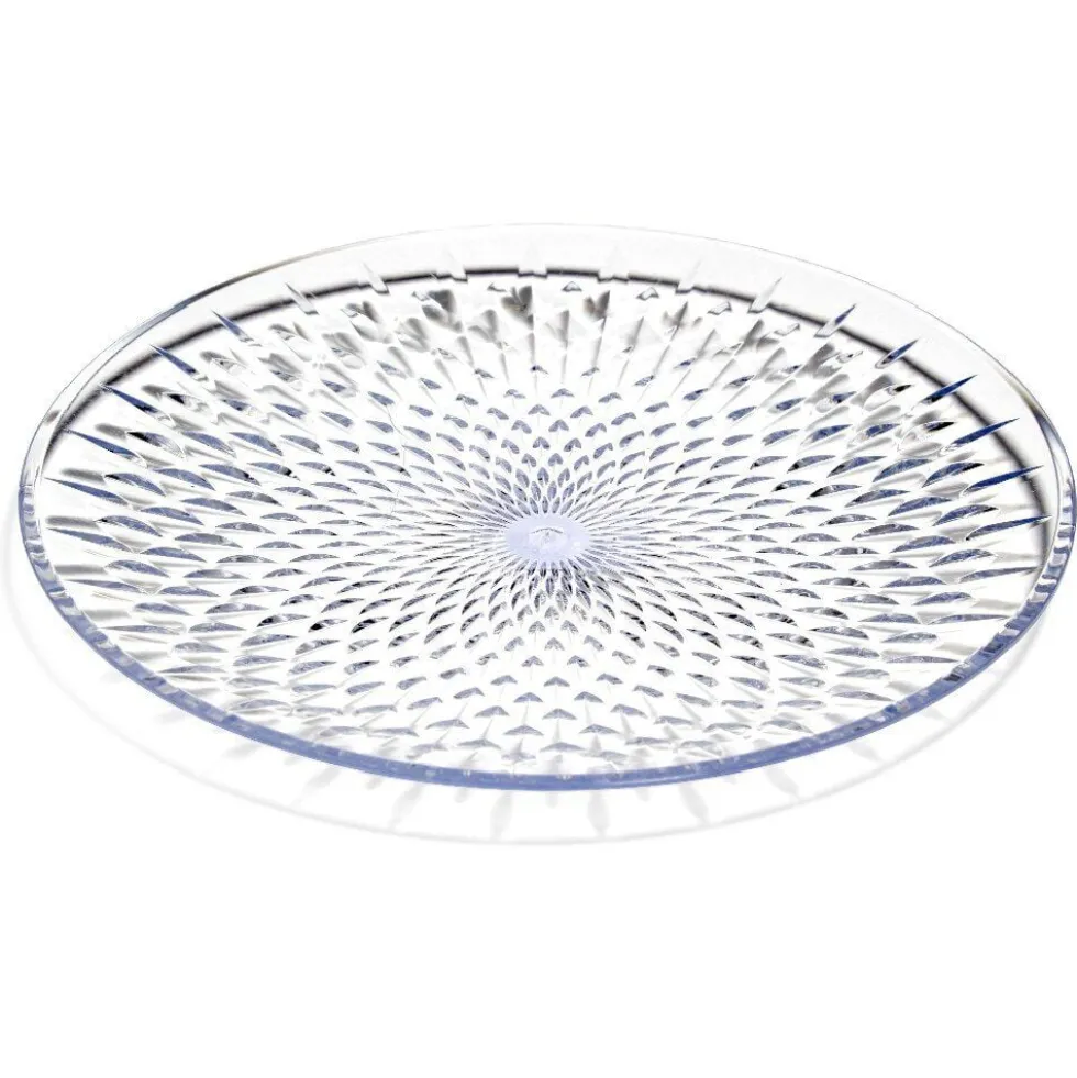 Assiette à dessert plastique transparent effet martelé Ø20cm
