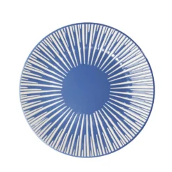 Assiette à dessert Rio en faïence bleu et blanc Ø19cm