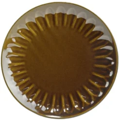 Assiette à dessert ronde Badem faïence marron foncé Ø21,5cm