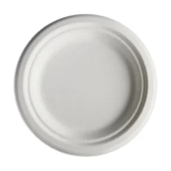 Assiette à dessert ronde en canne à sucre x12