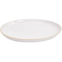 Assiette à dessert ronde faïence gris bord crème Ø20cm