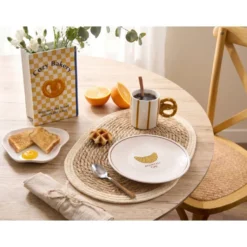 Assiette à dessert ronde motif croissant faïence Ø19cm