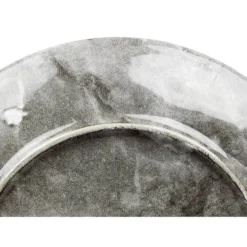 Assiette à dessert ronde noir décor marbre gris Ø20cm