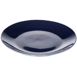 Assiette à dessert ronde vague japonaise bleue et blanche Ø20.5cm