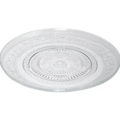 Assiette à dessert ronde verre transparente ciselée Ø19.5cm