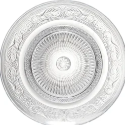 Assiette à dessert ronde verre transparente ciselée Ø19.5cm