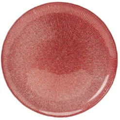 Assiette à dessert verre strié rouge Ø21cm