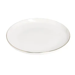 Assiette plate blanche bordure dorée Ø27cm