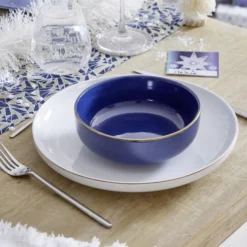 Assiette plate blanche bordure dorée Ø27cm