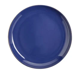 Assiette plate bleue bordure dorée Ø27cm