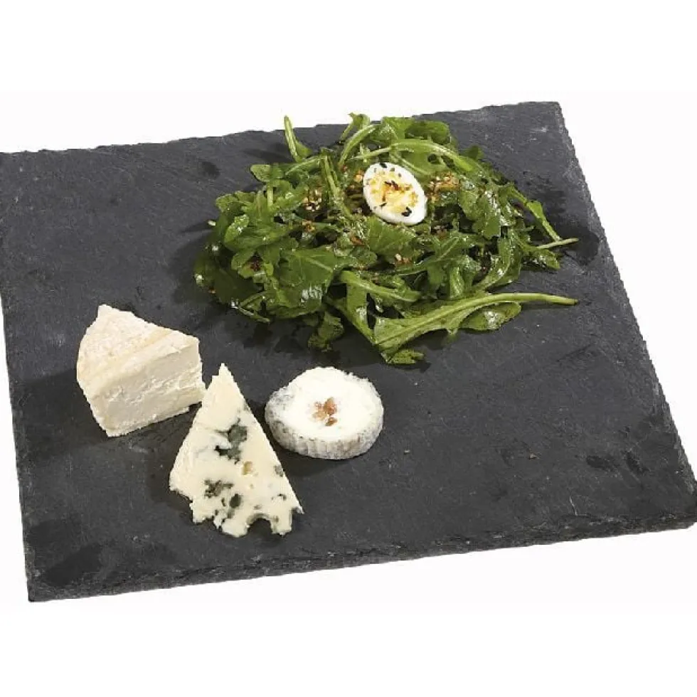 Assiette plate carrée ardoise 25x25cm