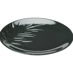 Assiette plate céramique motif feuille Ø26,5 cm (2 modèles)