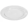 Assiette plate céramique transparente bord perle Ø26,5cm