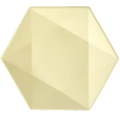 Assiette plate en carton x8 forme hexagonal beige Ø26cm