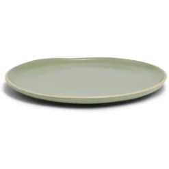 Assiette plate en faïence vert Ø27xH1,7cm