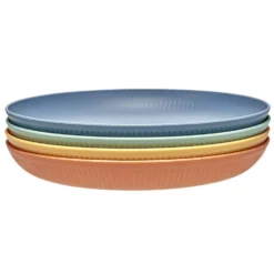 Assiette plate en plastique coloré x4 Ø20cm