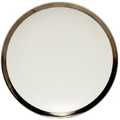 Assiette plate faïence bord liseré doré Ø27cm (2 modèles)