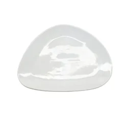 Assiette plate forme galet blanc 21x26.5cm