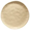 Assiette plate forme organique grès beige Ø26cm