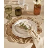 Assiette plate forme organique grès blanche Ø26cm