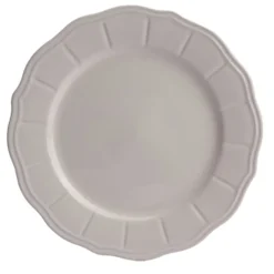 Assiette plate grès festonnée marron x4 Ø26,5xm