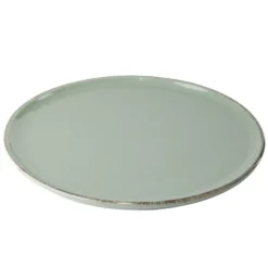 Assiette plate Lisbonne en grès vert Ø27cm