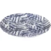 Assiette plate motif feuillage bleu et blanc Ø26.5cm