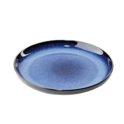 Assiette plate Météor porcelaine bleu Ø20cm