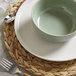Assiette plate Oslo en grès blanc Ø27cm